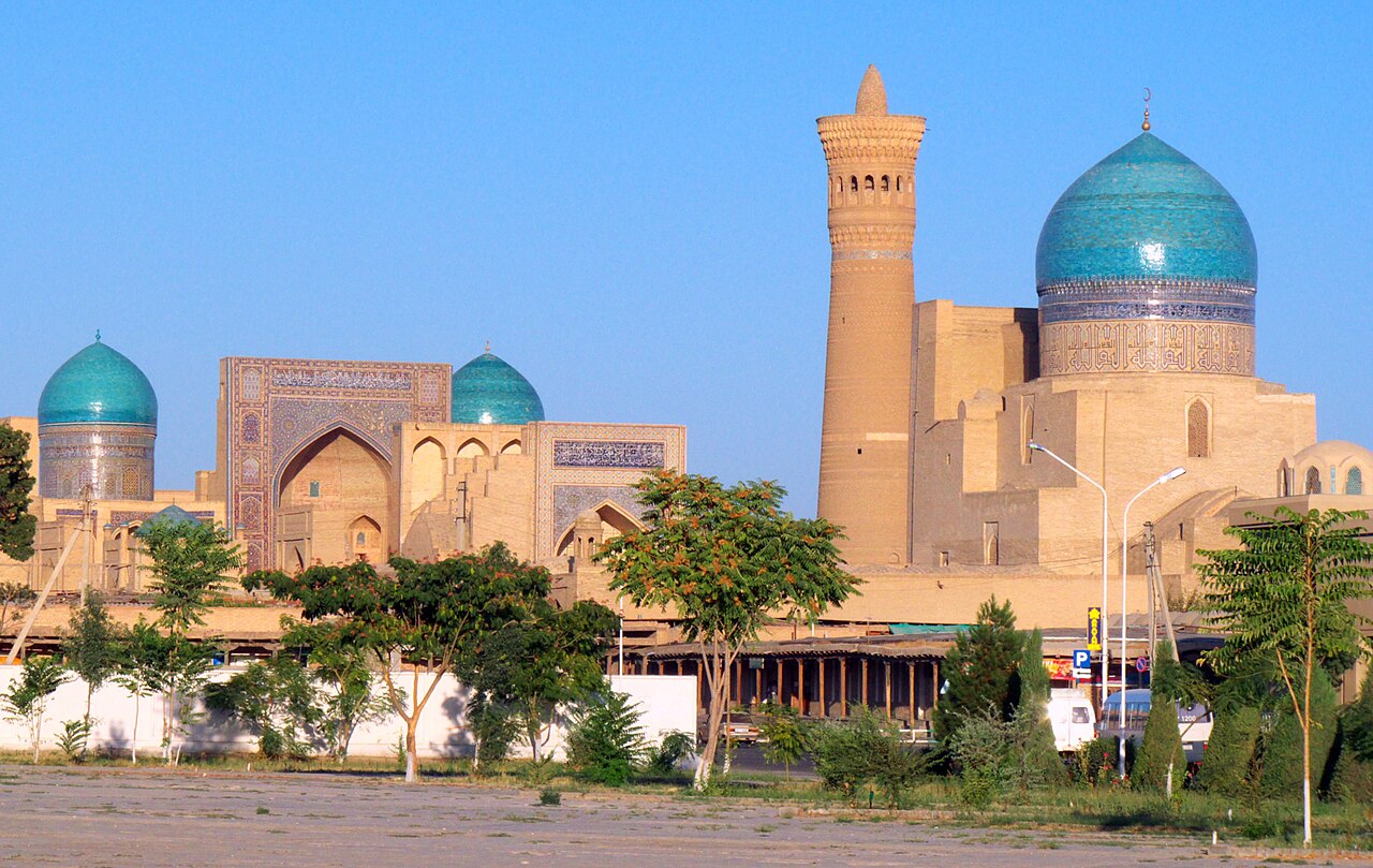The Poi Kalon ensemble and Kalyan Minaret in Bukhara, Uzbekistan